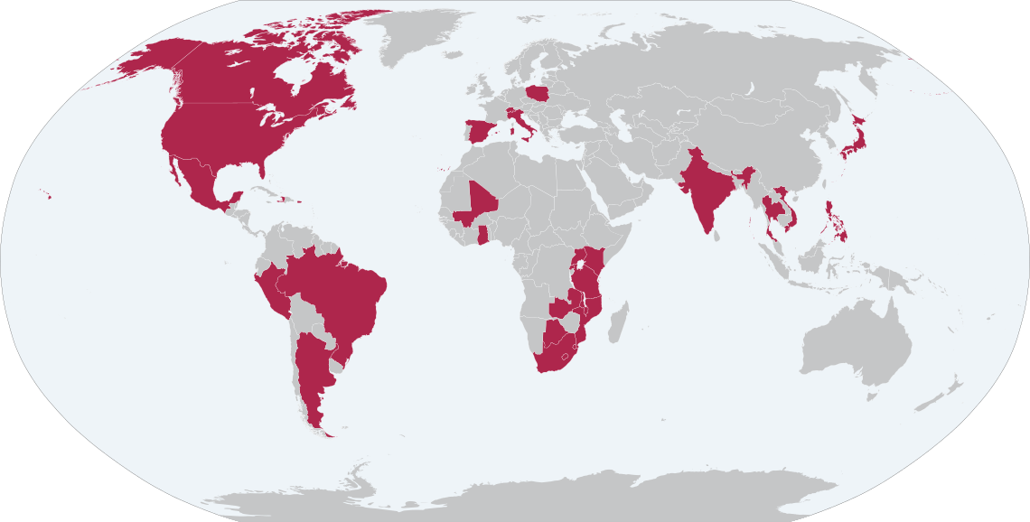 Map of LDMS users by country
