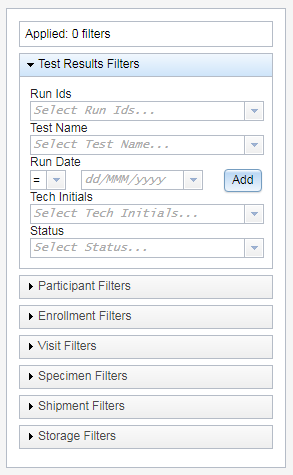 Filters in Results Module