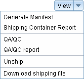 Screen image: Generate manifest report.