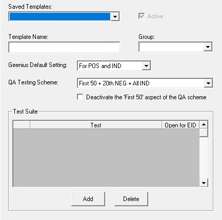 Test Result Entry template creation