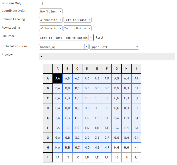 Screen image: Showing storage item preview and associated settings.