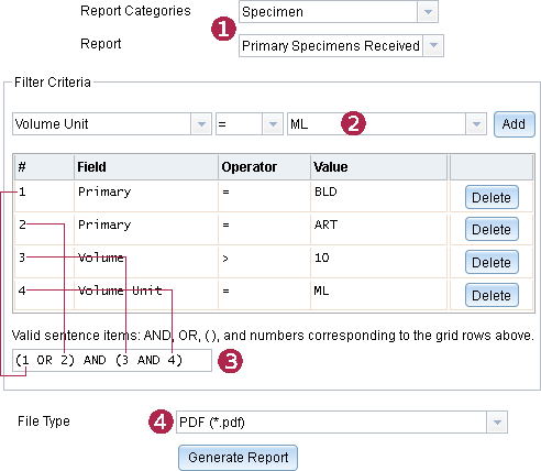 Screen image: The label generation page.