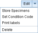 Screen image: The Edition container menu opened.